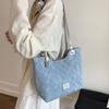 Джинсовая сумка женская большой вместимости новая летняя повседневная на плечо для студентов колледжа для учебы/работы сумка-тоут