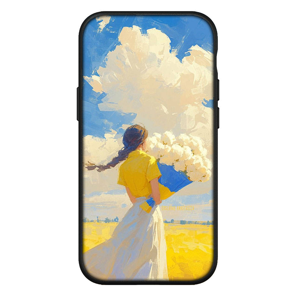 Для iPhone 15 14 Xiaomi Redmi Note 13 12 11 10 Pro Max X 8 9 XR Samsung Galaxy S24 S23 A15 13C Huawei OPPO Girl Print Ukraine Flag Map Phone Case