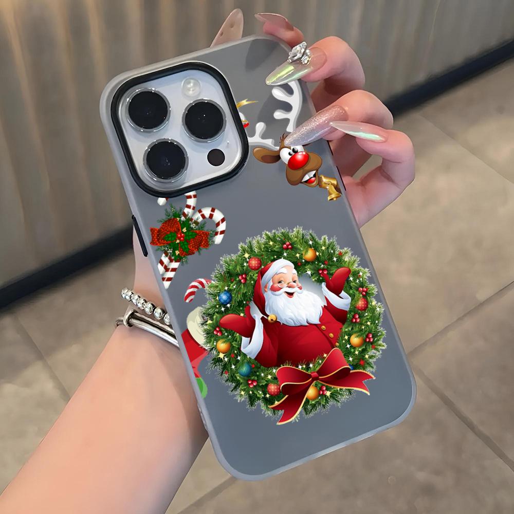 Santa Claus Christmas Tree Phone Case Soft Matte Candy For IPhone 17 16 15 14 Pro Max Plus 13 12 11 Transparent Bumper Cover