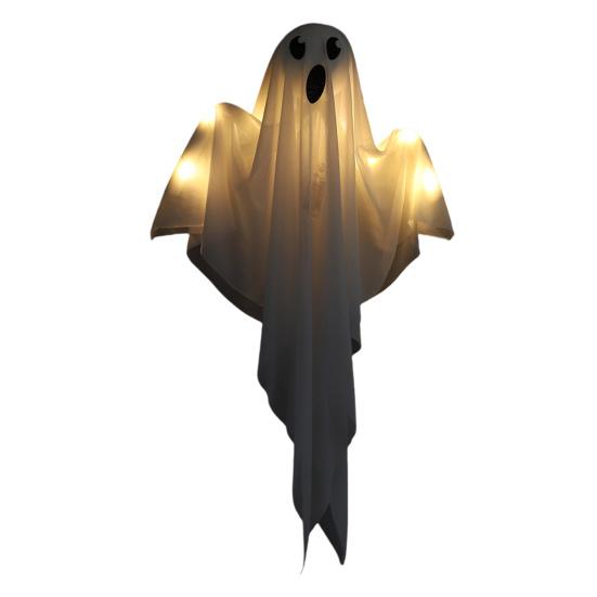 Хэллоуин подвесное украшение-призрак светящийся белый призрак с гирляндой для использования в помещении и на открытом воздухе