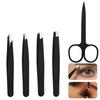 Eyebrow Scissors Set: Stainless Steel Clip, Tweezers, Double Eyelid Sticker Beauty Tools