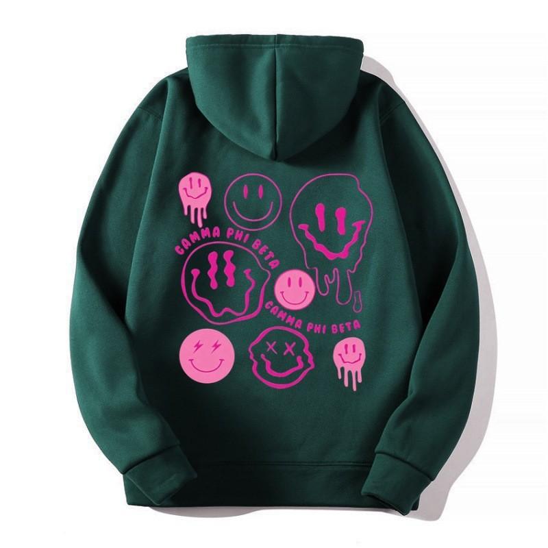 Oversized Womens Hooded Sweatshirt Loose Fit Casual Graphic Letter Print Long Sleeve Top