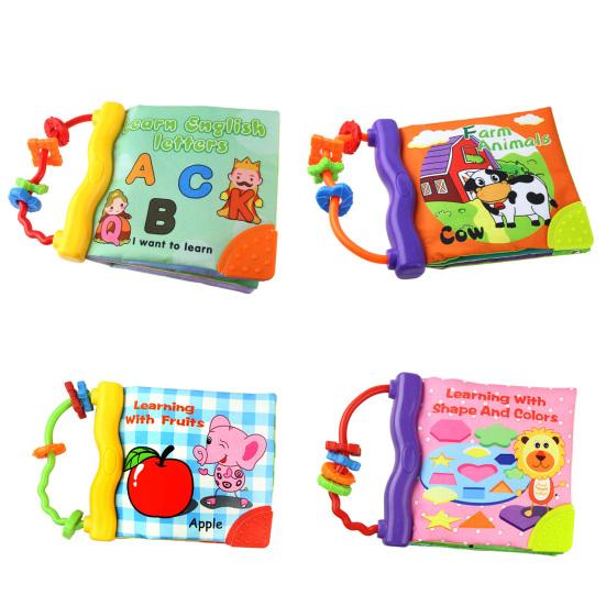 Безопасный Богатый Контент Раннее Обучение Моющийся Мультфильм Ткань Погремушка Книга Игрушка Подарок На День Рождения Ткань