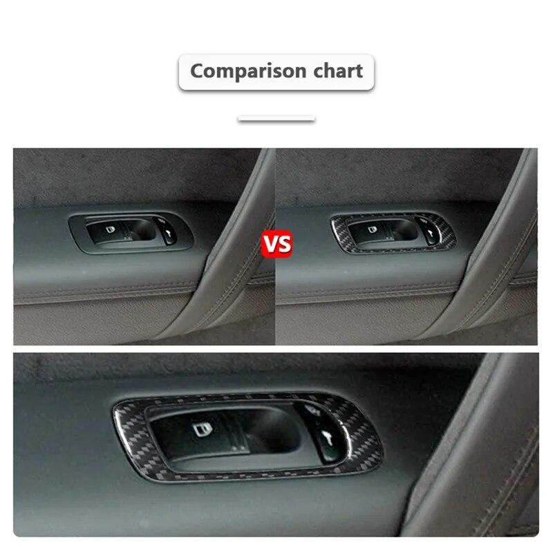 Door Lift Control Stickers For Porsche Cayenne 2003 2004 2005 2006 2007 2008 2009 2010 Carbon Fiber Car Interior Accessories
