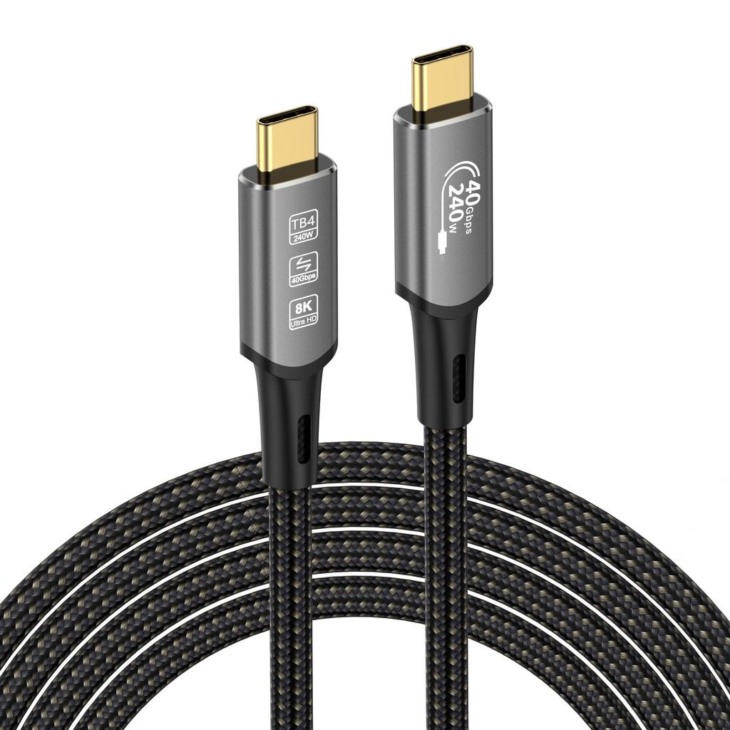Кабель для трансляции экрана 8K HD Type-C, быстрая зарядка 40G USB4, совместим с Thunderbolt 4/3, 240 Вт