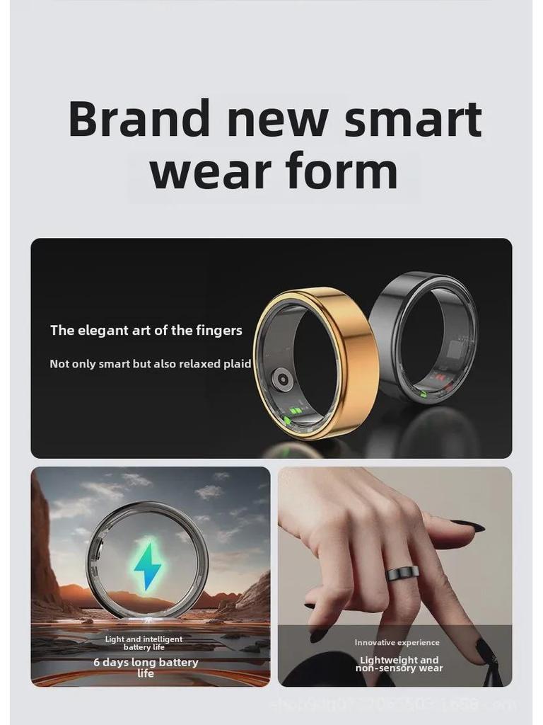 Bluetooth-умное кольцо: Кислород в крови, пульс, сон и трекер шагов, водонепроницаемый