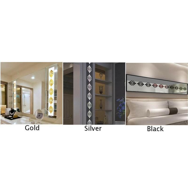 1PCS Black Mirror Wall Decal Sticker Sticker Painting Living Room, Bedroom, Sofa, TV Background Wall Decoration Decal Sticker