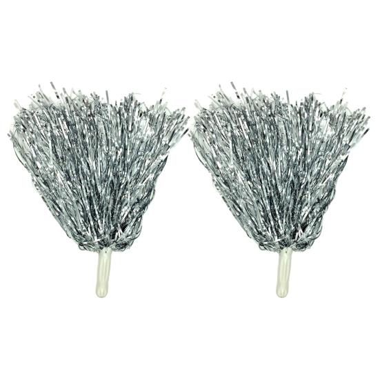 2 шт. помпоны для черлидинга с пластиковой ручкой, красочные помпоны из металлической фольги для энергичных спортивных танцев, реквизит для черлидинга для женщин