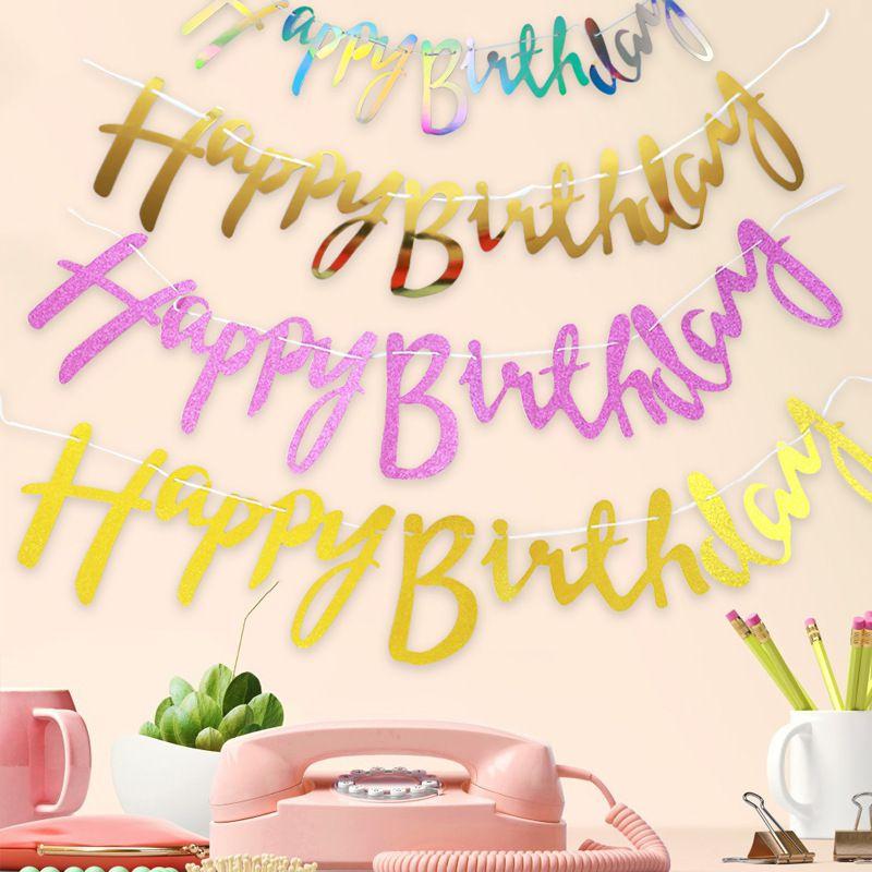 Привлекательный баннер «С Днем рождения», идеально подходящий для запоминающихся украшений для вечеринки