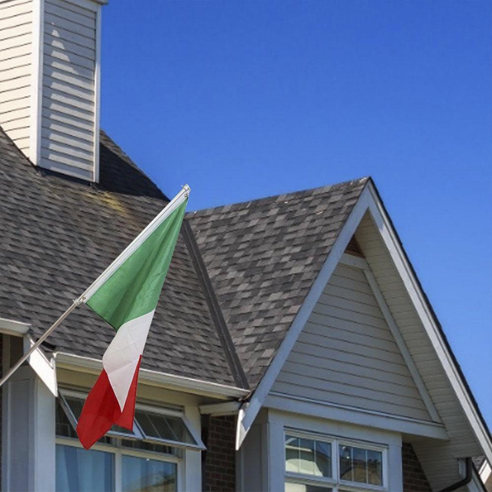 2PCS Adjustable Aluminum Flagpole Mounted Flag Rings Set with Fixed HookAnti Wrap 360 Degree Rotatable Flag Pole Bracket Flag