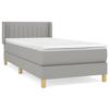 3130409 vidaXL Divan Bed with Mattress Light Grey 100x200cm Fabric