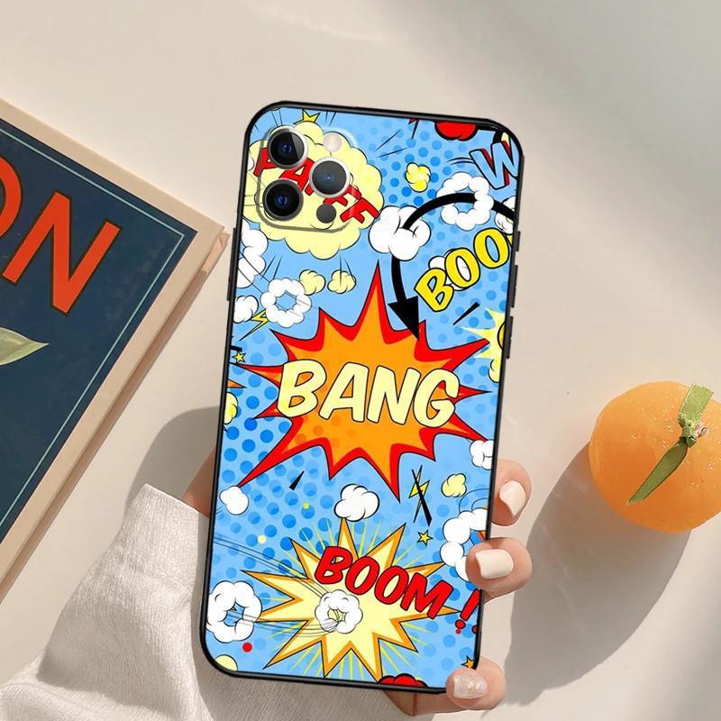 Чехол для мобильного телефона iPhone14 Comic Speech Foam Prosperity Чехол для мобильного телефона Цвет волос Покраска Anti-Drop Для Anti-Drop
