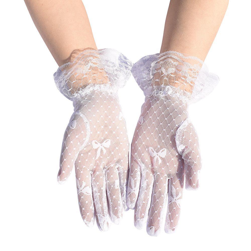 Full Finger Bow Paragraph Summer Sunscreen Mittens Bride Gloves Lace Glove Sexy Dress Party