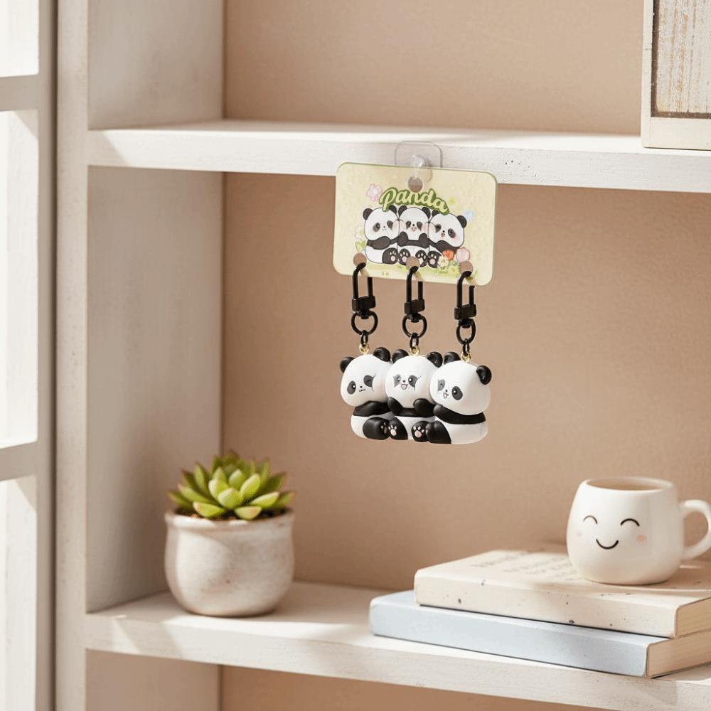 Cartoon Magnetic Snap Keychain Panda Magnetic Keychain Portable Keychain Sets Bags