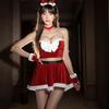 Сексуальное нижнее белье Чистое желание Красный Рождественский Олень Бархатное Романтическое Одежда Стиль Воздержания Бабочка Без бретелек Раздельный комплект