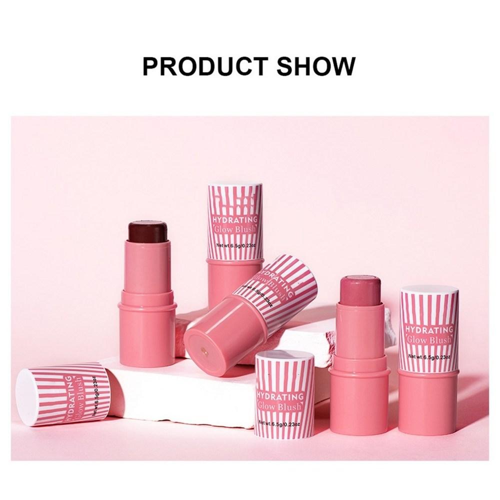 Увлажняющие сияющие румяна-стик для щек, увлажняющие, легкие и удобные, с прохладной текстурой для макияжа лица для женщин, 2 в 1