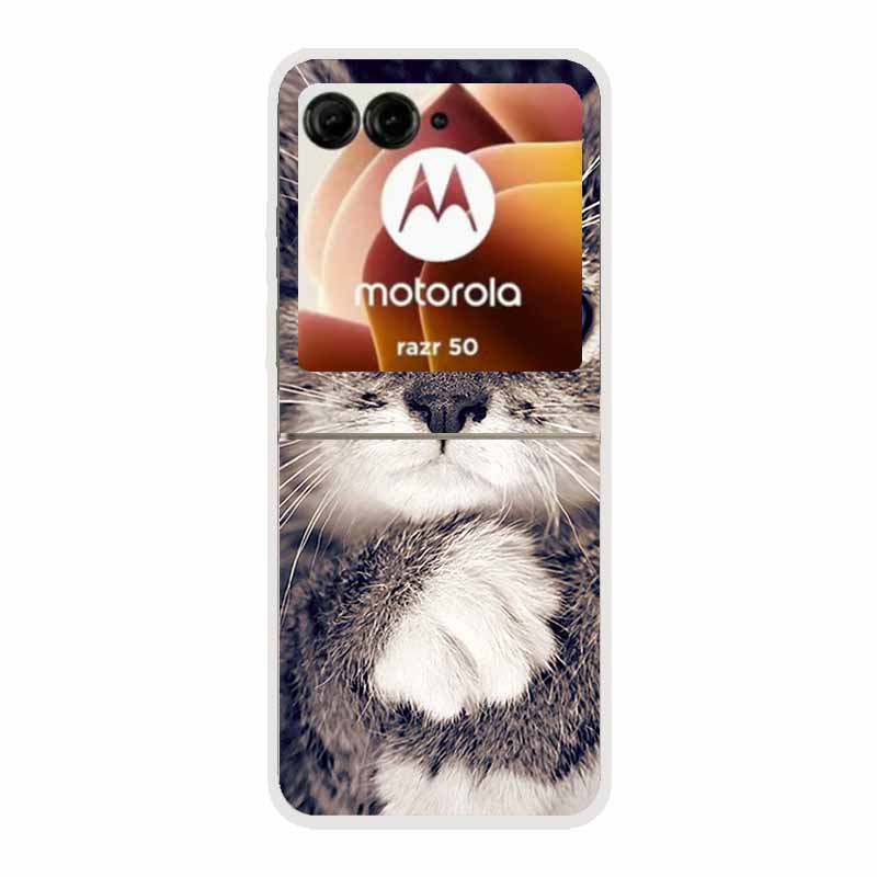 Чехол для Motorola Razr 50 Ultra Пластиковый Жесткий Окрашенный Мультяшный Прозрачная Задняя Крышка Чехол для Motorola Razr 50 5G Жесткий ПК Чехол 50