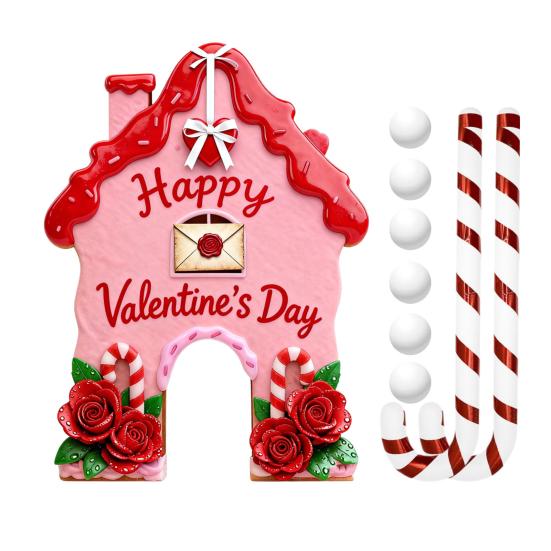 Набор для игры в гольф «Пряничный леденец» на День святого Валентина, поле для мини-гольфа с клюшкой и 6 мячами для веселья на семейной вечеринке в помещении, дома, в офисе