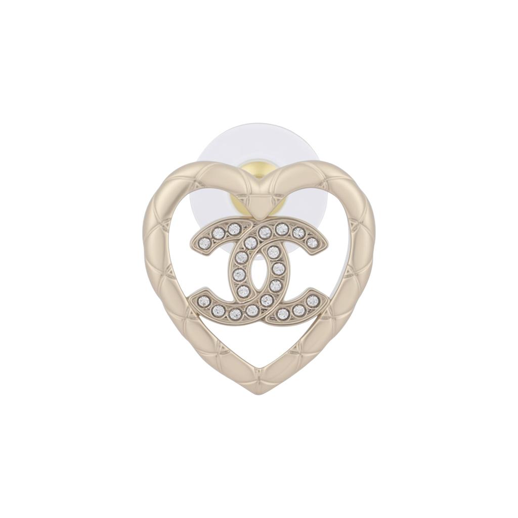CHANEL Stud Earrings Unisex Gold ABG044B20950U1744