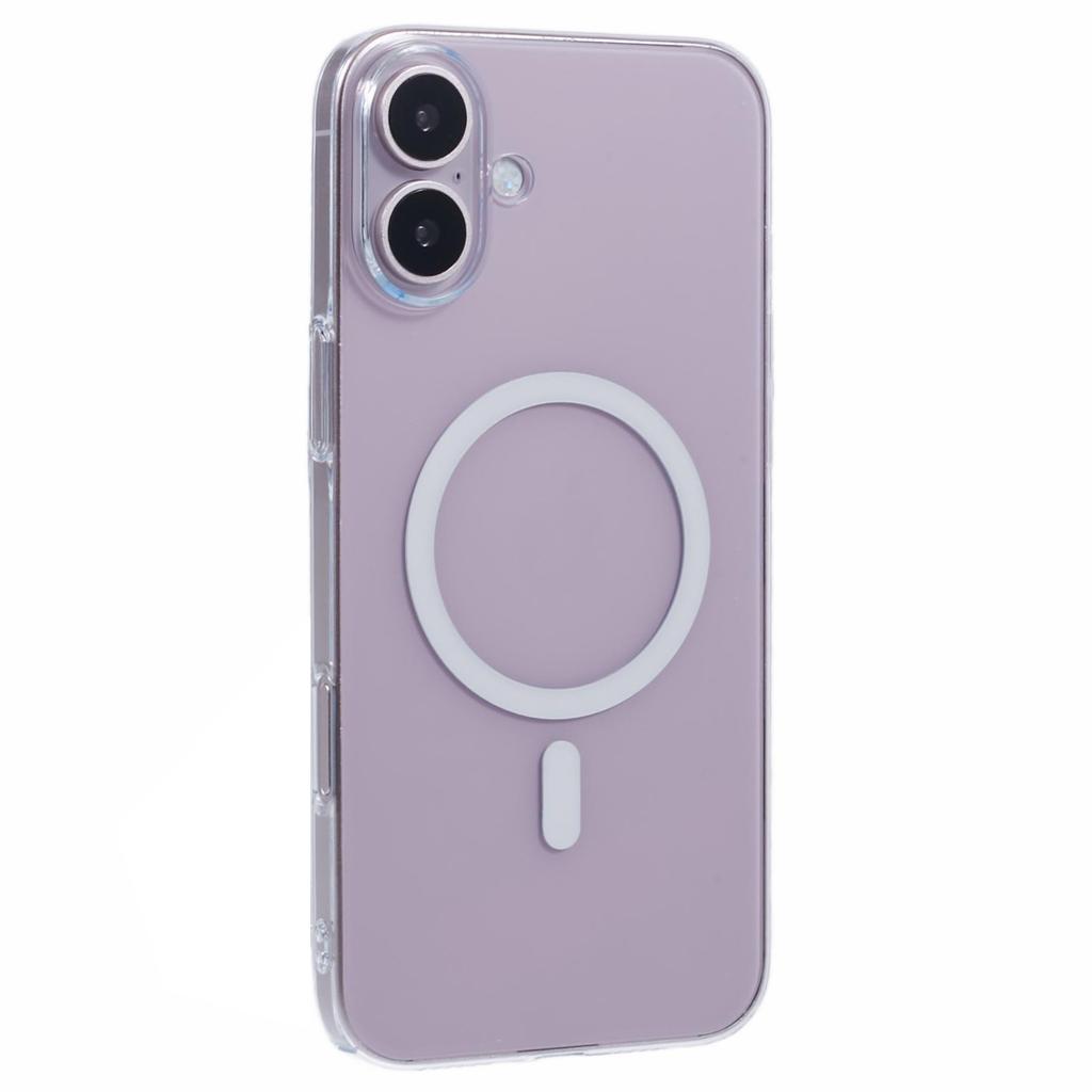 For iPhone 16 Plus Magnetic Case Slim Shockproof Hard PC Clear Phone Cover