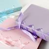 INS K-Pop Star A5 Binder Album PU Leather Photo Book with Photocard Holder Pure Color Scrapbooking Collection Bow Decoration