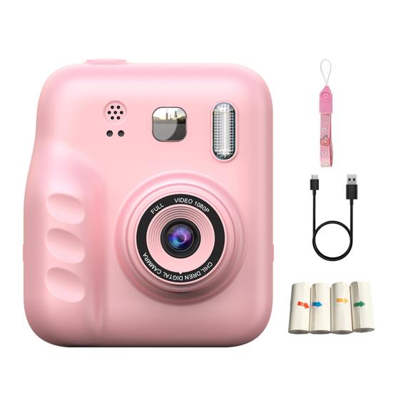 Детская моментальная камера с 2-дюймовым IPS-экраном 1080P Портативная дорожная видеозапись Моментальная цифровая печать для малышей Камера-игрушка с фотобумагой