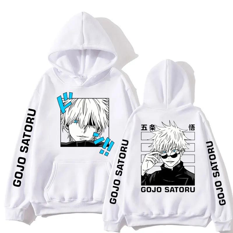 Jujutsu Kaisen Anime Clothes Satoru Gojo Anime Sweatshirt Autumn Fleece Manga Hoodies Loose Harajuku Male Streetwear