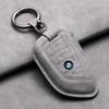 KWYP9 Hot 2025 Suede Leather Car Key Case Cover Shell Fob For BMW X1 X3 X5 X6 X7 1 3 5 6 7 Series G20 G30 G11 F15 F16 G01 G02 F48 Acce