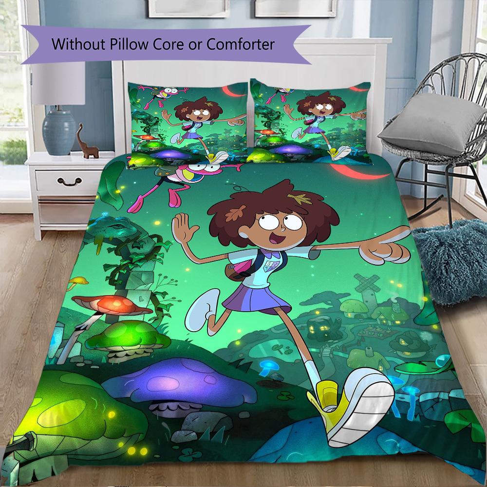 Amphibia Pattern Bedding,Quilt Set Quilt Cover Pillowcase Home Birthday Gift (1*duvet cover+2*pillowcase,without core)XSJT0917101