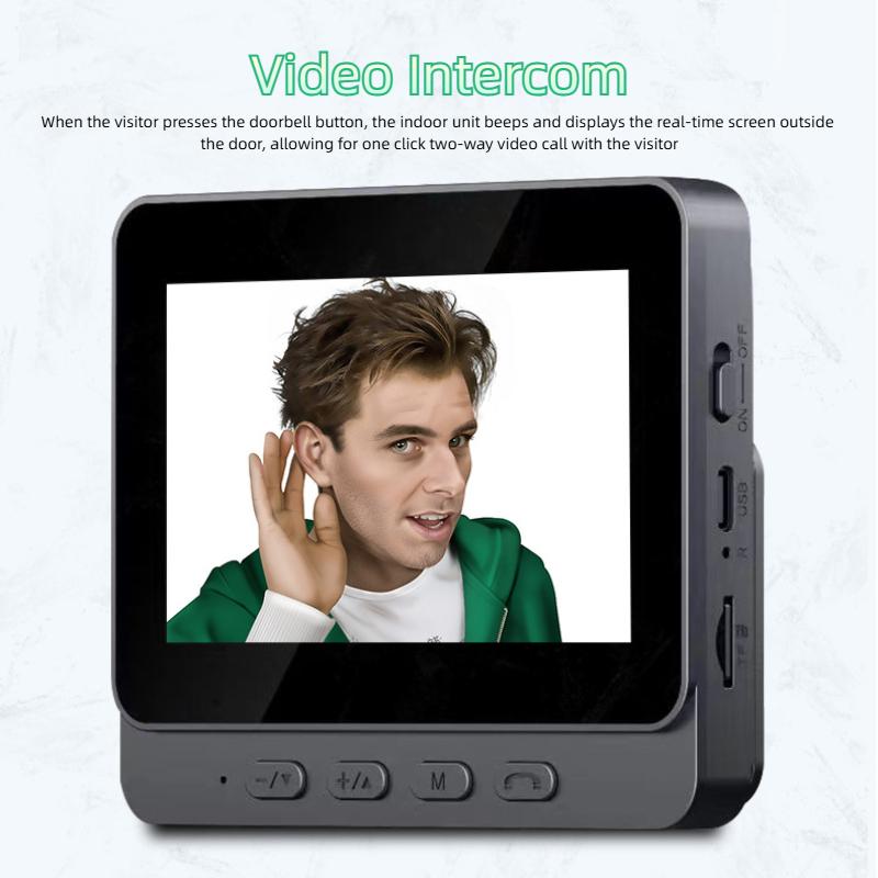Интеллектуальный беспроводной видеодомофон с 4,3-дюймовым дисплеем 2.4G для дома с высоким разрешением, ночным видением, видеоголосовым домофоном, мониторингом