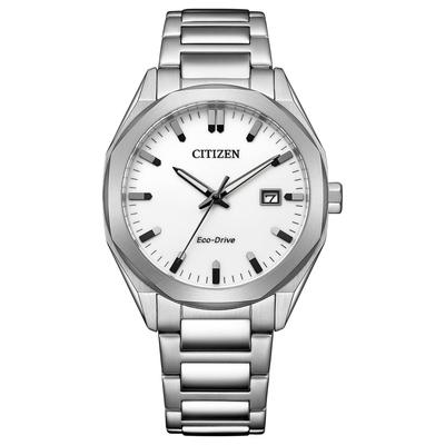 Часы Citizen Collection Photovoltaic Waterproof Octagon White Simple Silver [Citizen] Eco-Drive BM7620-83A Мужские