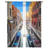 City River Boat House Modern Printed Tulle Curtains for Bedroom Balcony Window Decor Creative Fashion Home Sheer Curtain