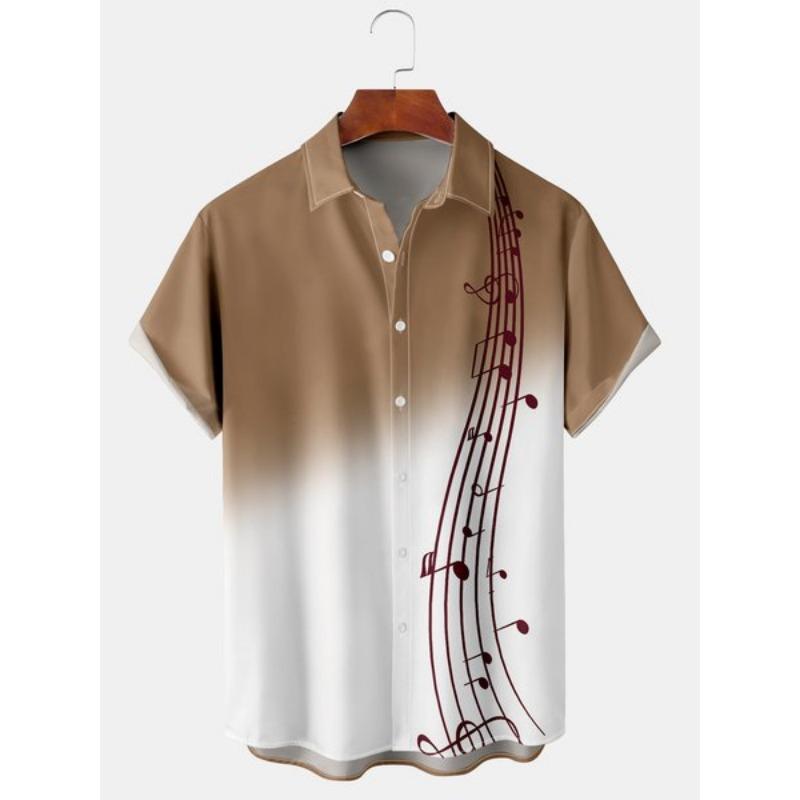 Летние гавайские рубашки для мужчин 3D винтажный музыкальный рокер гитара принт пляжная рубашка короткий рукав футболки топы Harajuku Ropa Hombre M-3XL