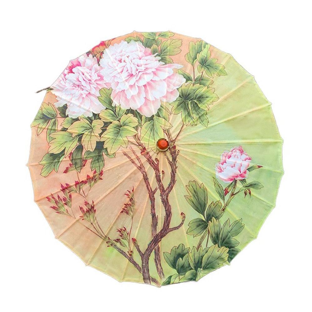 Vintage Chinese Silk Umbrella Decorative Hanging Stick Umbrella Sturdy Oiled Paper Umbrella Kids