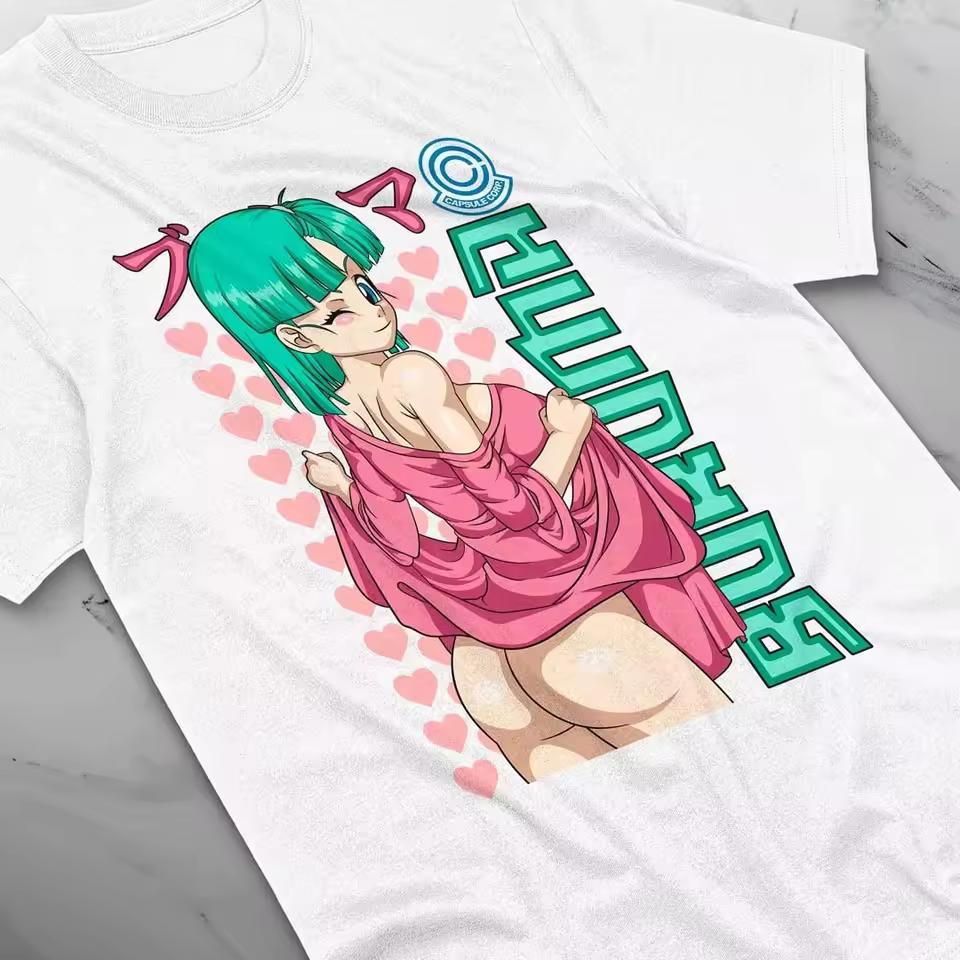 Dragon Ball Anime Bulma Printed T shirt Men's and Women's T shirt Men's Top Sports T shirt Men's T shirt Summer Tee 2026 New