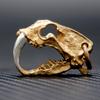 My Original Brass Saber-toothed Tiger Skull Bite Down Skull Pendant Handmade Keychain Car Key Pendant Silver Teeth