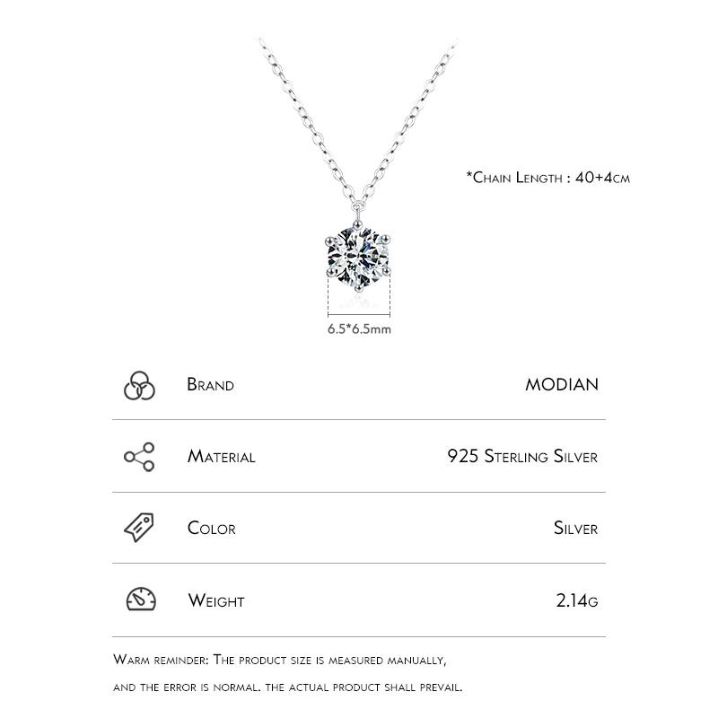 Modian Стерлинговое Серебро 925 пробы сверкающее круглое 1CT десять сердец цирконий кулон ожерелья классические свадебные украшения для женщин подарки