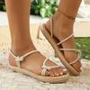 Fashion Women's Sandals Shoes Female 2025 Open Toe Plus Size Casual Sandals Women Round Toe Flat Fashion Outdoor Beach Shoes for Tourism