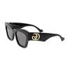 Side Logo Acetate Irregular Sunglasses Women's Black