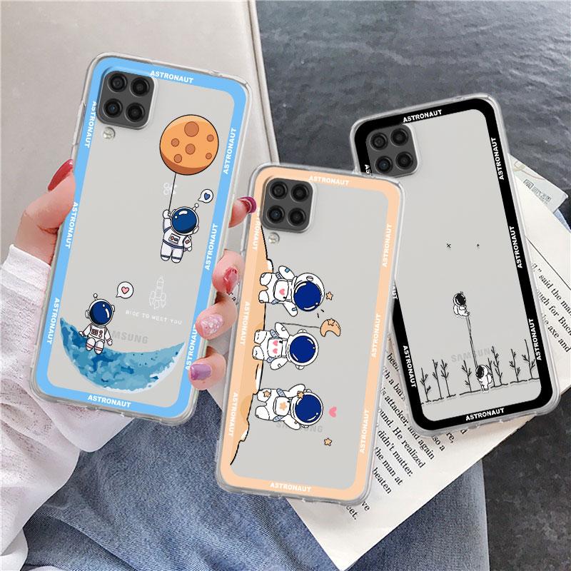 Милый прозрачный чехол с космонавтом для Samsung Galaxy A52 A12 A51 A32 A21s A71 A32 A22 50 A70 A31 A72 5G Чехол для телефона