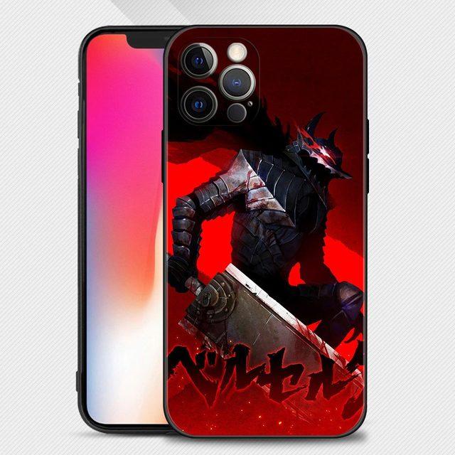 Чехол для телефона для Iphone 14 13 12 11 Pro Max Xs Max Xr X 7 8 Plus 12 Mini 6s, силиконовый чехол Black Shell Berserk Guts Anime
