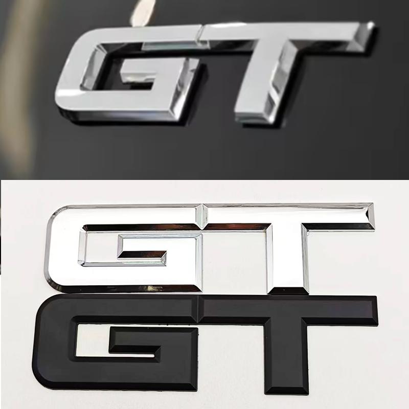 ISPN4 3D Metal Car Styling Logo GT Badge Rear Trunk Sticker Front Grille Emblem Decals For FORD Mustang GT Auto Accessories