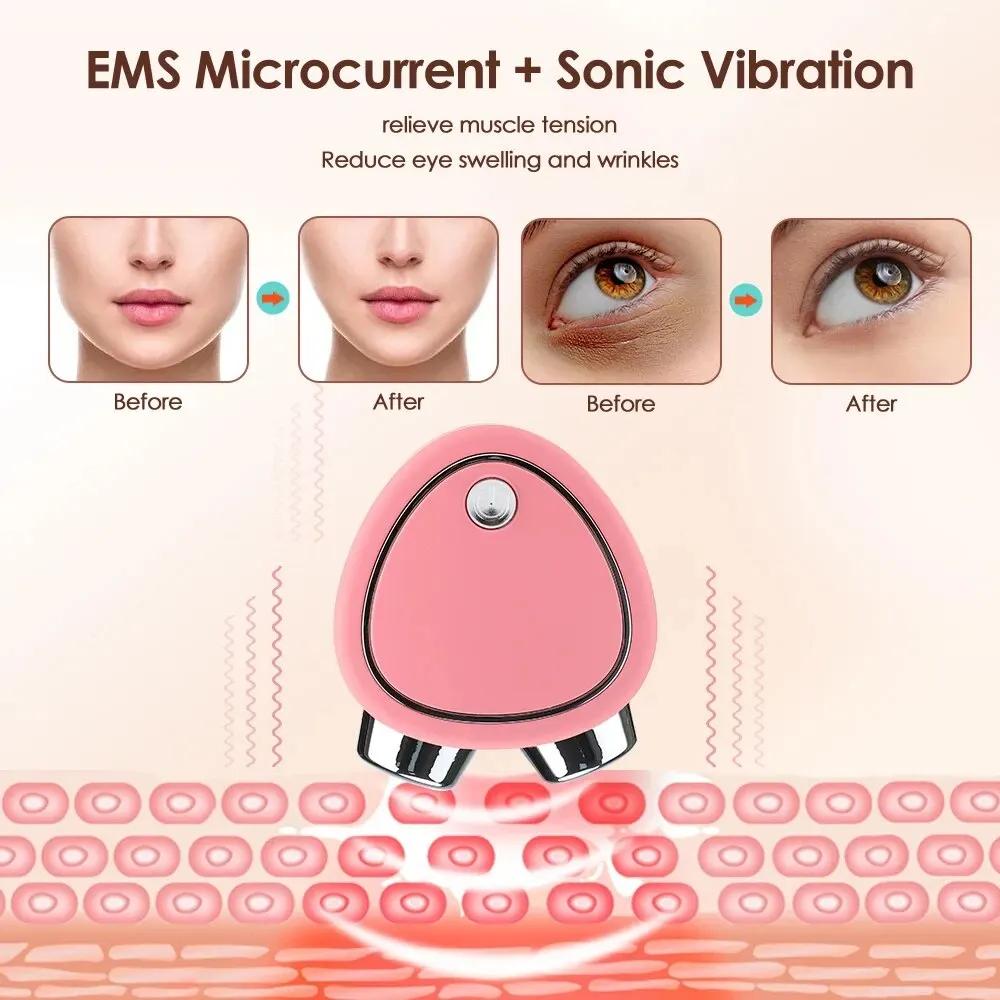 Мини-электрический роликовый массажер для подтяжки лица EMS Microcurrent Sonic Vibration Подтяжка лица Подтяжка кожи Массажные устройства для красоты