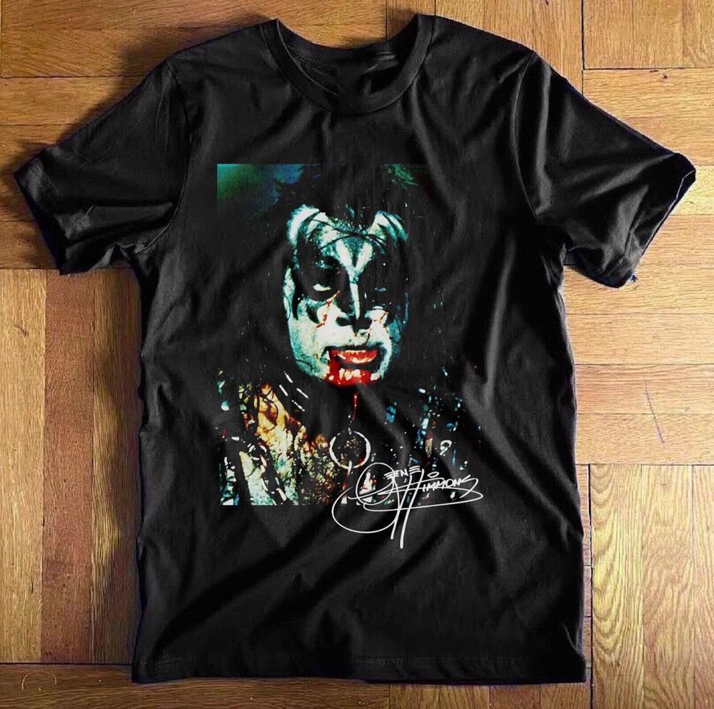 Vtg Gene Simmons Short Sleeve Cotton Black All Size Unisex Shirt Unisex T-Shirt