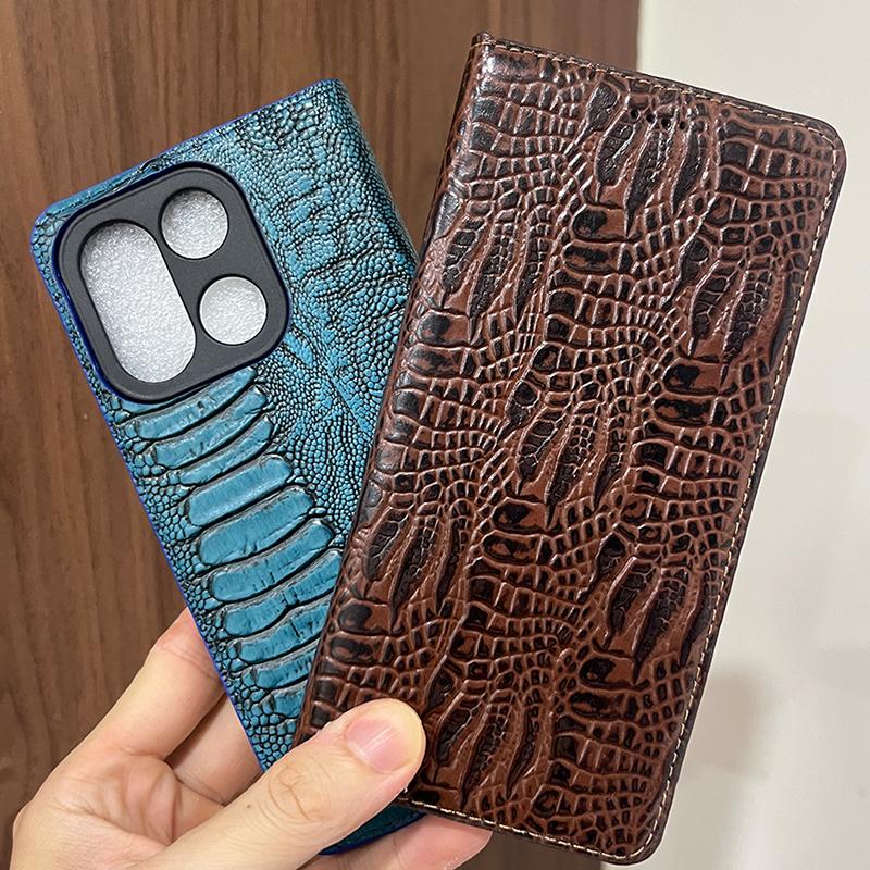 Magnetic Genuine Leather Skin Flip Wallet Phone Case Book Cover On For One Plus Oneplus 8 9 10 Pro 11 12 12R 13 13R 15 15R 15T