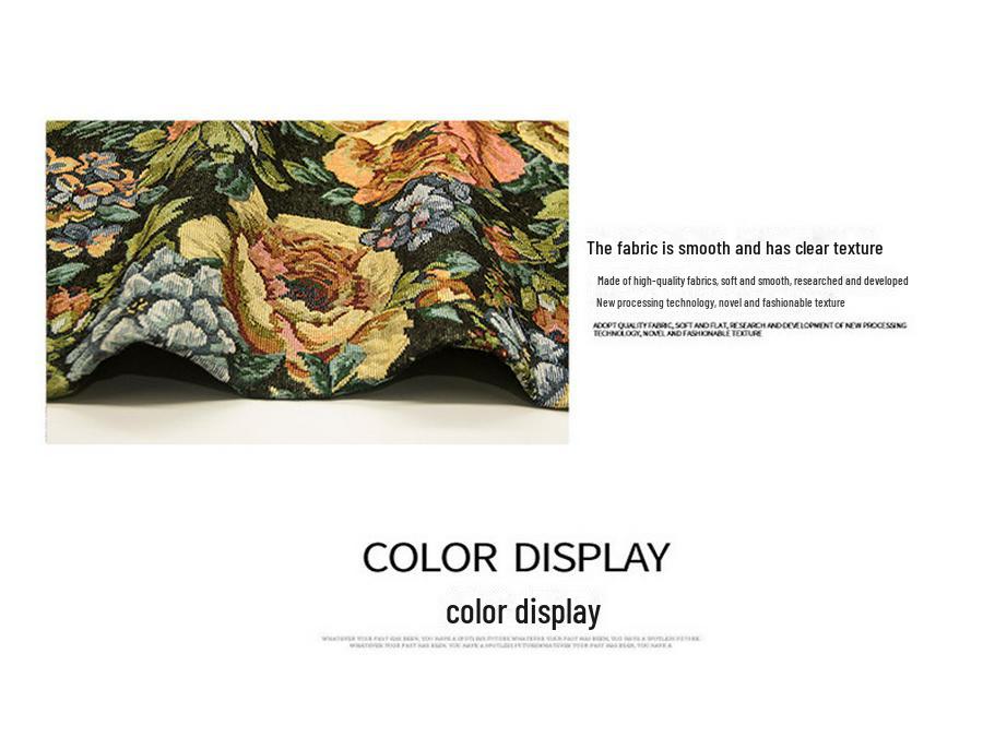 250G Ткань жаккардовая полиэстер-хлопок с цветочным узором в этническом стиле