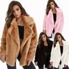 2025 Winter Women's Faux Fur Collar Coat, Sexy Figure-Flattering Warm Jacket With Plush Lapel, Slim Fit Winter Outerwear For Cold Weather Fashion