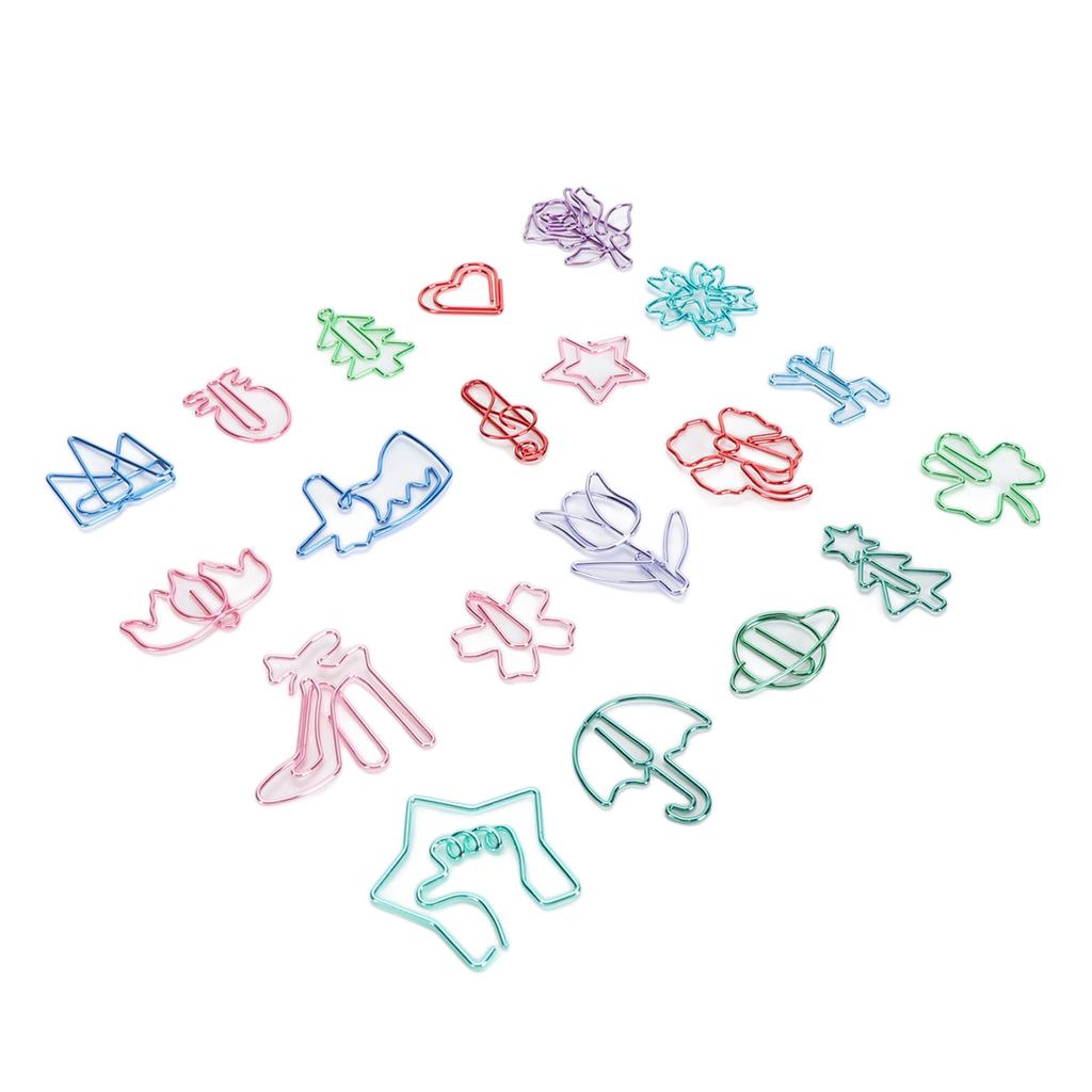 100 Counts Animal Shaped Paperclips Coated Assorted Color Cute Shaped Bookmark Paper Clips for