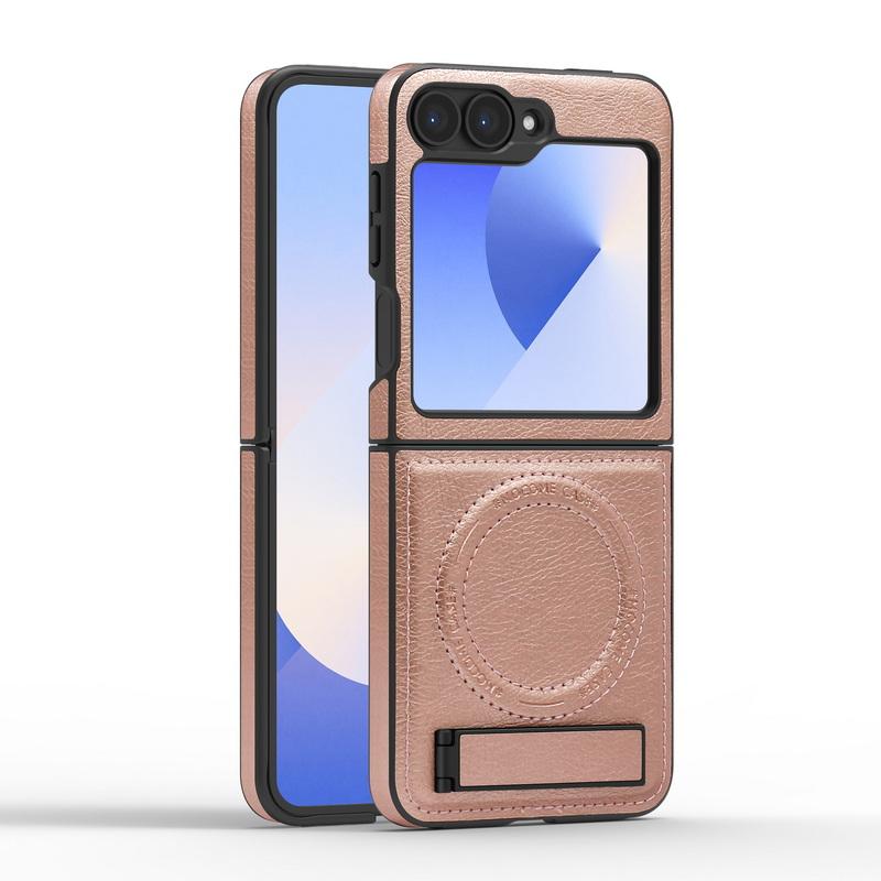 Бизнес кожаный беспроводной зарядный чехол 2 шт. для Samsung Galaxy Z Flip6 Flip5 Flip4 Flip3 магнитный противоударный складной чехол-подставка для телефона