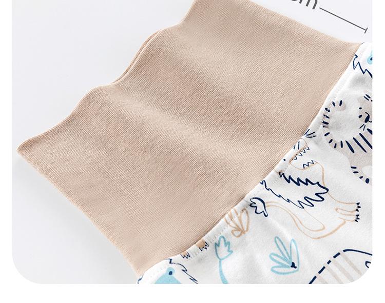 Детские штанишки из чистого хлопка с высокой талией и защитой живота - Весенне-осенний стиль